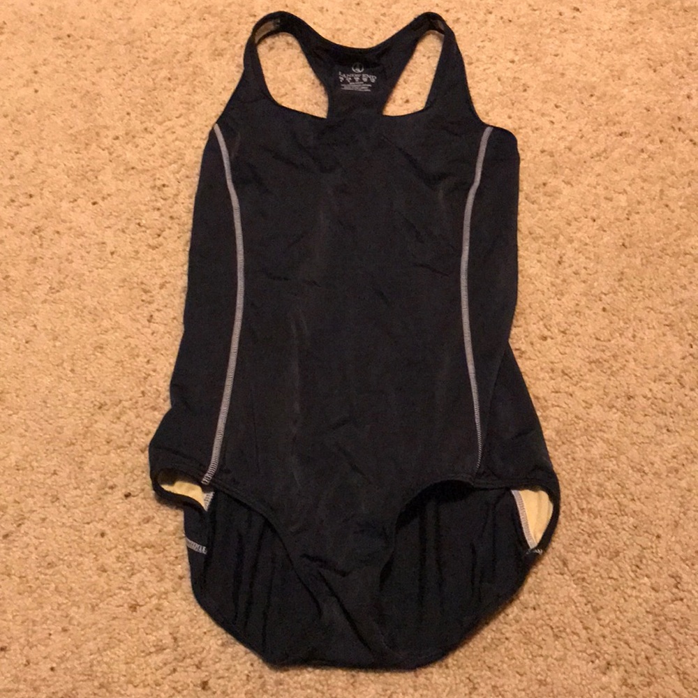 Navy blue Lands End one piece swim suit